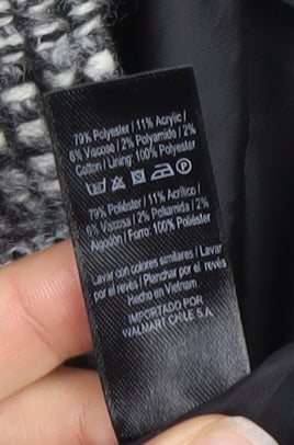 George Women’s Black Check Tweed Mid-Length Coat Size 10