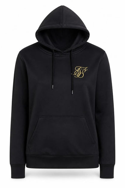 SikSilk Womens Black Size 6 Pullover Hoodie with Embroidered Logo
