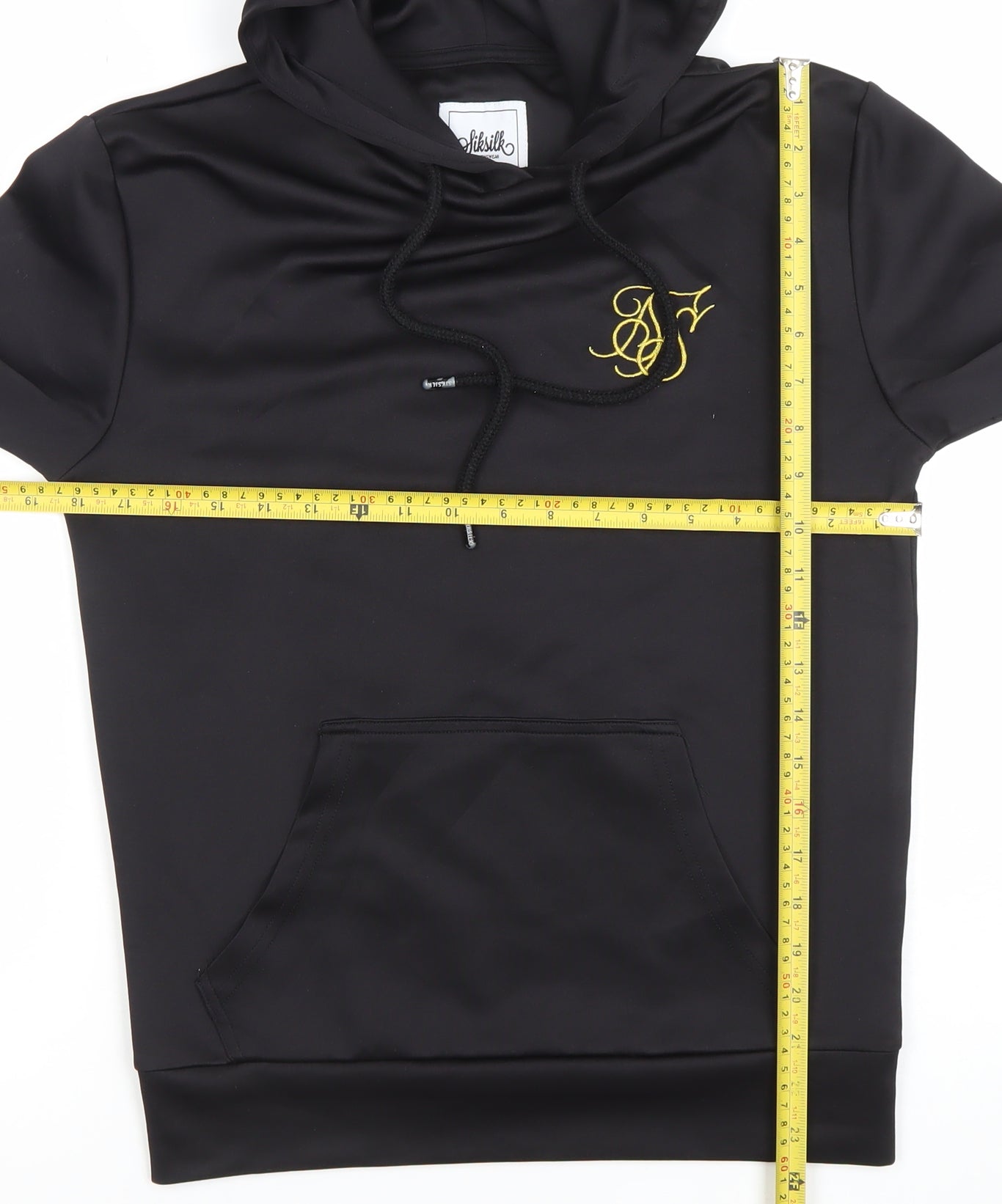 SikSilk Womens Black Size 6 Pullover Hoodie with Embroidered Logo