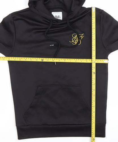 SikSilk Womens Black Size 6 Pullover Hoodie with Embroidered Logo