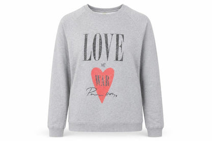 Rapanui Women's Grey 'Love Not War' Organic Cotton Sweatshirt - Size S