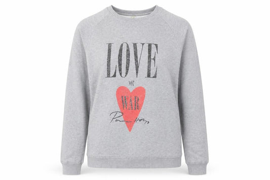 Rapanui Women's Grey 'Love Not War' Organic Cotton Sweatshirt - Size S