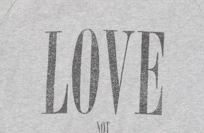 Rapanui Women's Grey 'Love Not War' Organic Cotton Sweatshirt - Size S