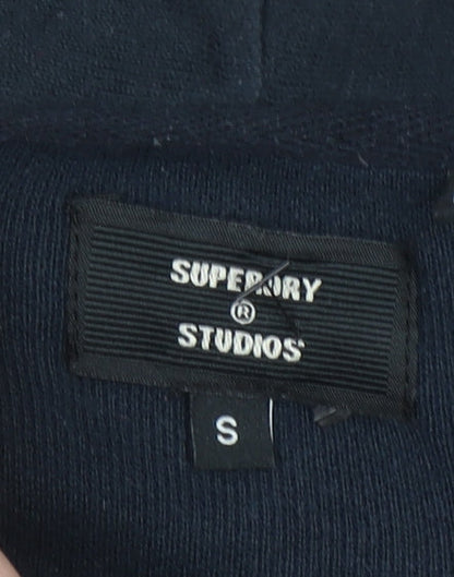 Superdry Men’s Blue Full Zip Hoodie Size S Cotton Blend