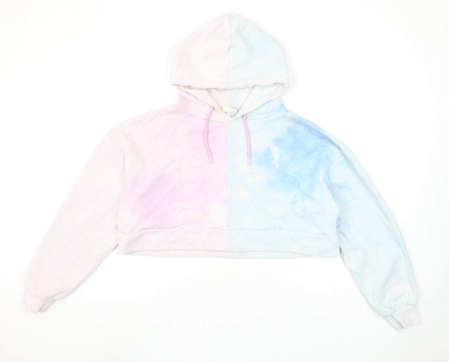 Chelsea Peers Women’s Pastel Tie Dye Cropped Hoodie Size L Relaxed Fit