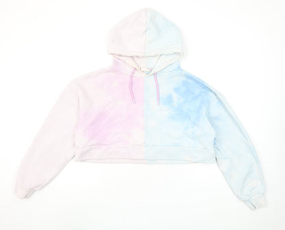 Chelsea Peers Women’s Pastel Tie Dye Cropped Hoodie Size L Relaxed Fit