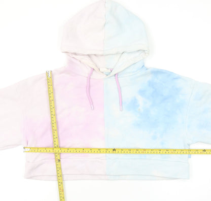 Chelsea Peers Women’s Pastel Tie Dye Cropped Hoodie Size L Relaxed Fit