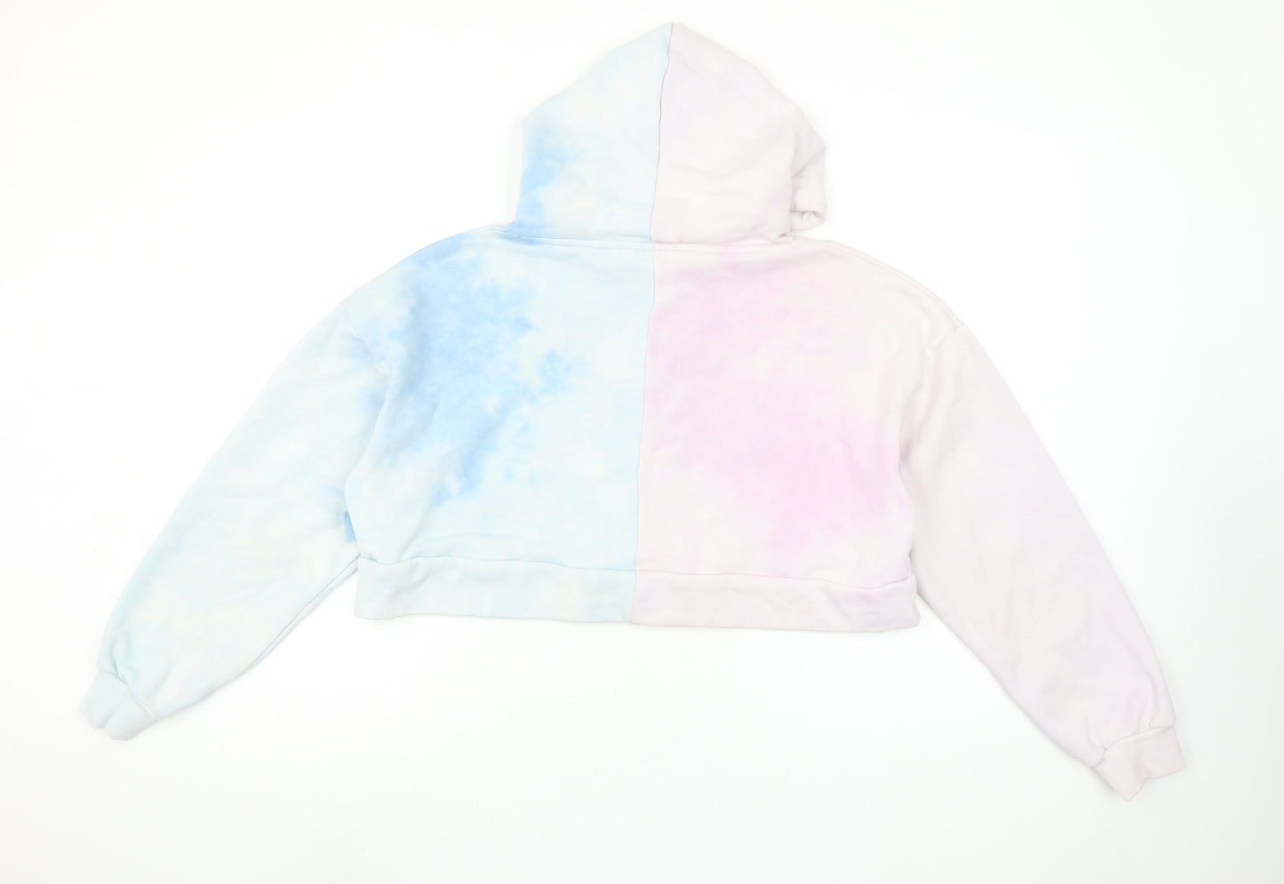 Chelsea Peers Women’s Pastel Tie Dye Cropped Hoodie Size L Relaxed Fit