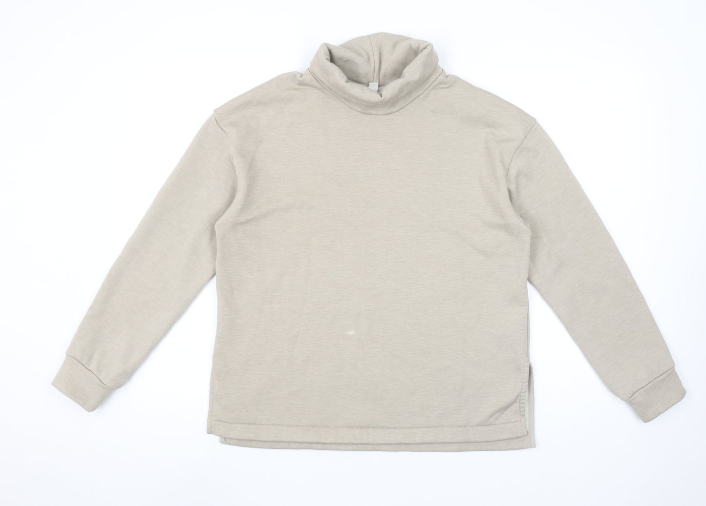 Uniqlo Women Beige Roll Neck Pullover Sweatshirt Size S