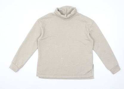 Uniqlo Women Beige Roll Neck Pullover Sweatshirt Size S