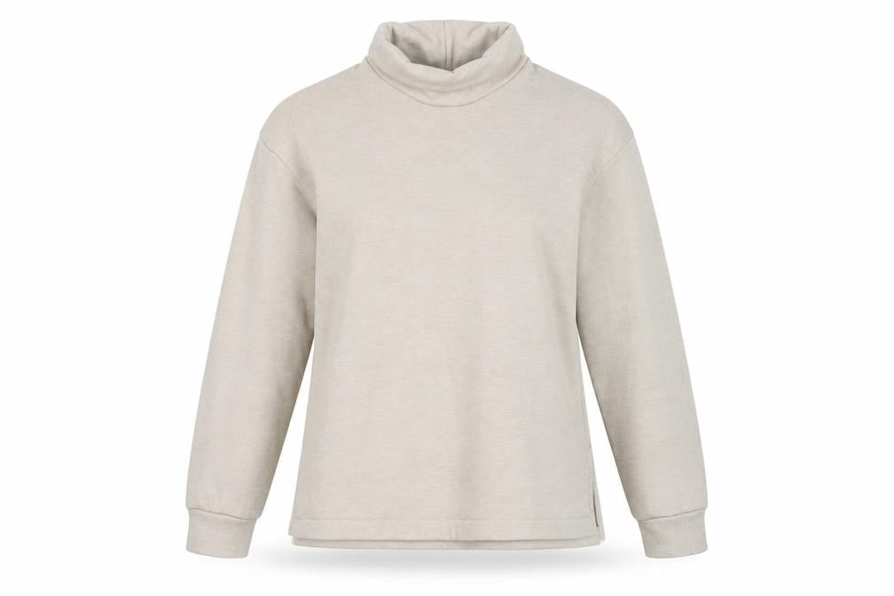 Uniqlo Women Beige Roll Neck Pullover Sweatshirt Size S