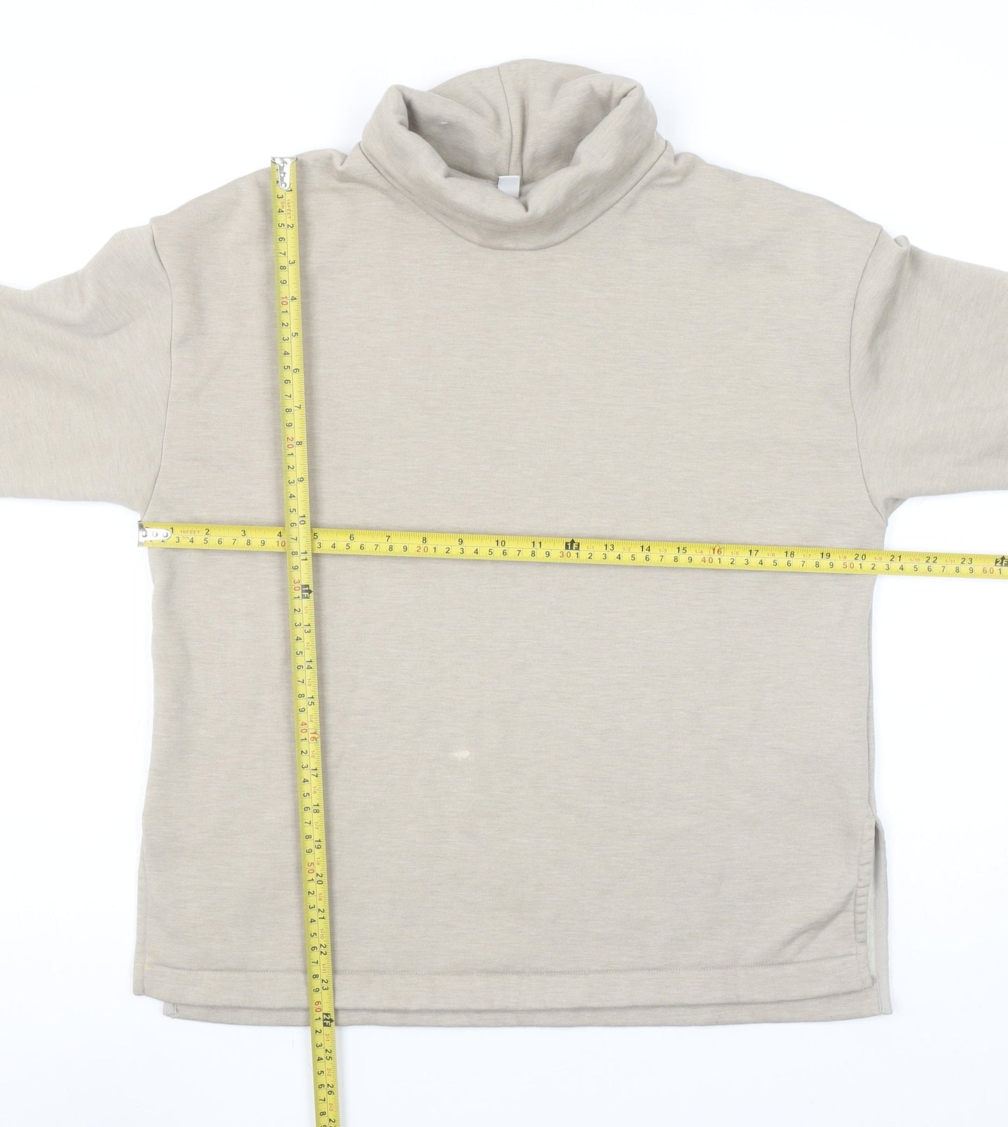 Uniqlo Women Beige Roll Neck Pullover Sweatshirt Size S