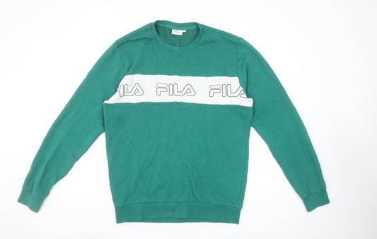 Mens UK Size L FILA Green Pullover Sweatshirt