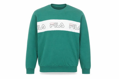 Fila Men’s Green Logo Sweatshirt L Pullover Crew Neck Sports