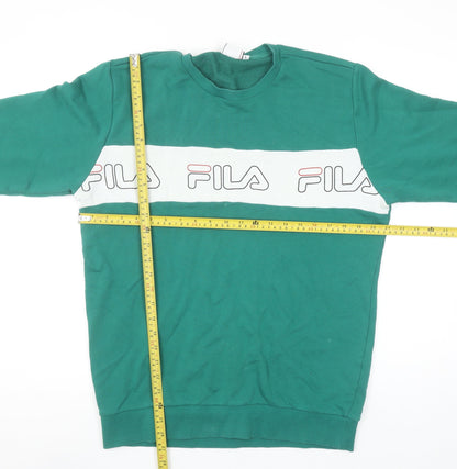 Mens UK Size L FILA Green Pullover Sweatshirt