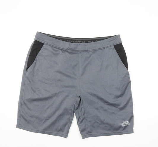 The North Face Mens Grey XL Athletic Shorts Polyester Blend Gym