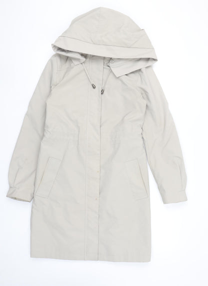 Betty Jackson Black Women's Beige Hooded Trench Coat Size 8