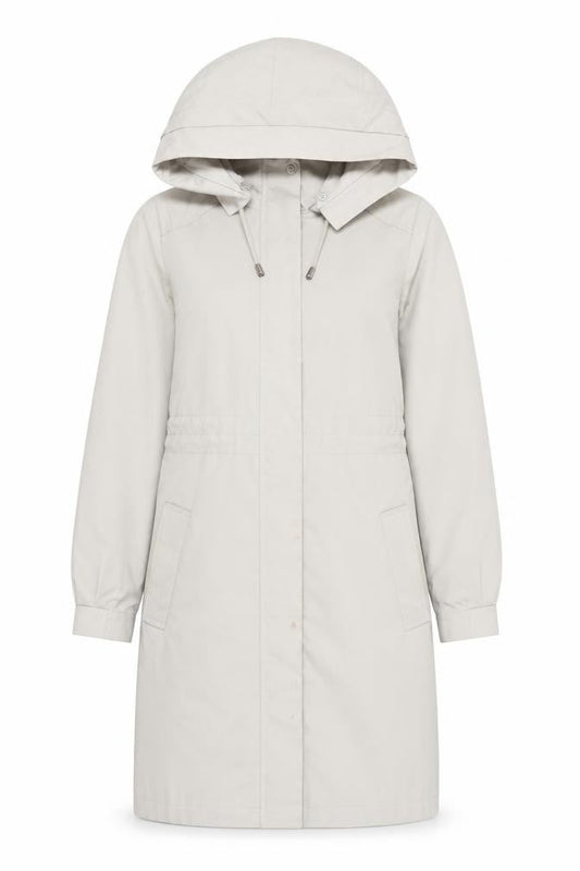 Betty Jackson Black Women's Beige Hooded Trench Coat Size 8