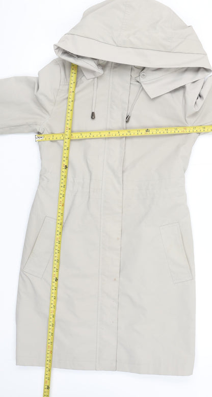 Betty Jackson Black Women's Beige Hooded Trench Coat Size 8