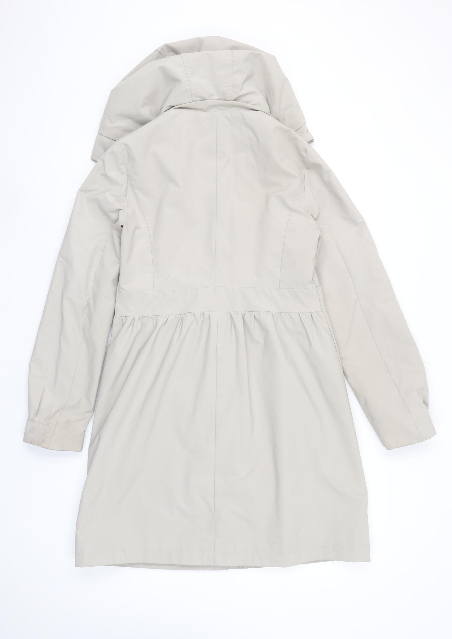 Betty Jackson Black Women's Beige Hooded Trench Coat Size 8