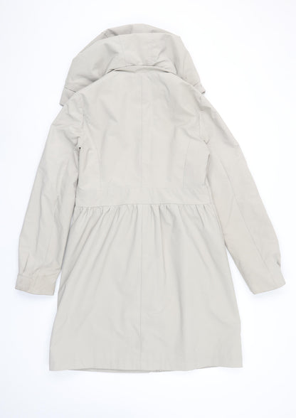 Betty Jackson Black Women's Beige Hooded Trench Coat Size 8