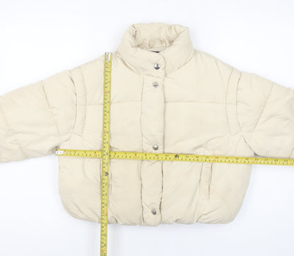 Bershka Girls Beige Puffer Jacket 10-12 Years Quilted Winter Coat