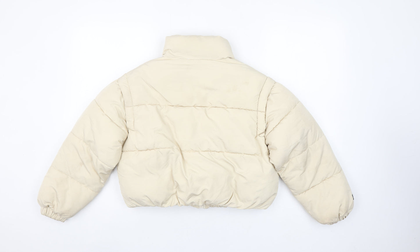 Bershka Girls Beige Puffer Jacket 10-12 Years Quilted Winter Coat