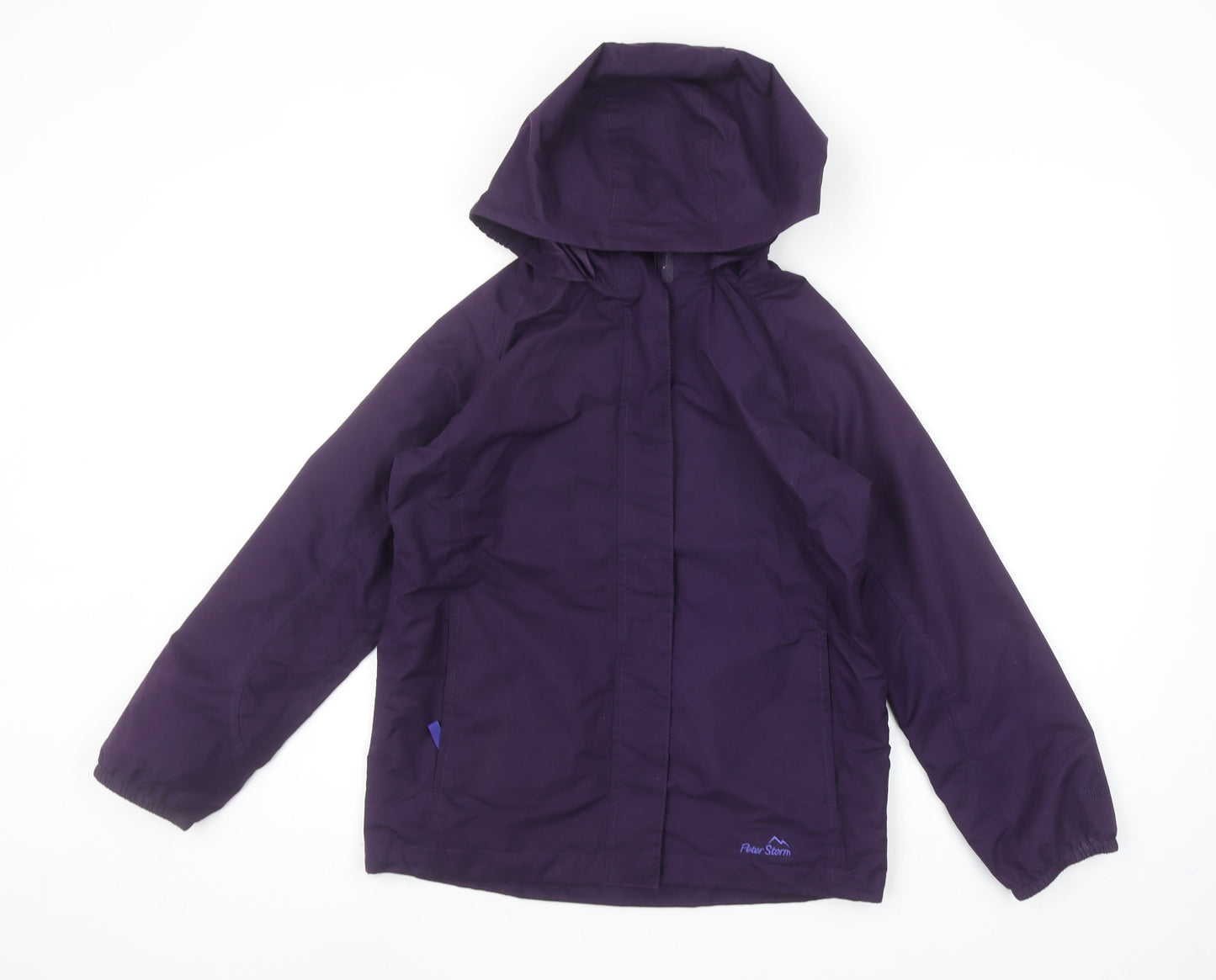 Peter Storm Girls Purple Waterproof Hooded Rain Coat Jacket 11-12 Years