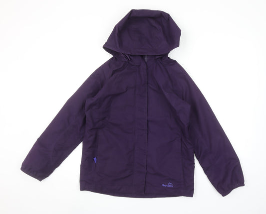 Peter Storm Girls Purple Waterproof Hooded Rain Coat Jacket 11-12 Years