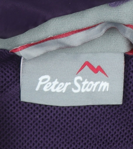Peter Storm Girls Purple Waterproof Hooded Rain Coat Jacket 11-12 Years