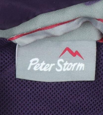 Peter Storm Girls Purple Waterproof Hooded Rain Coat Jacket 11-12 Years