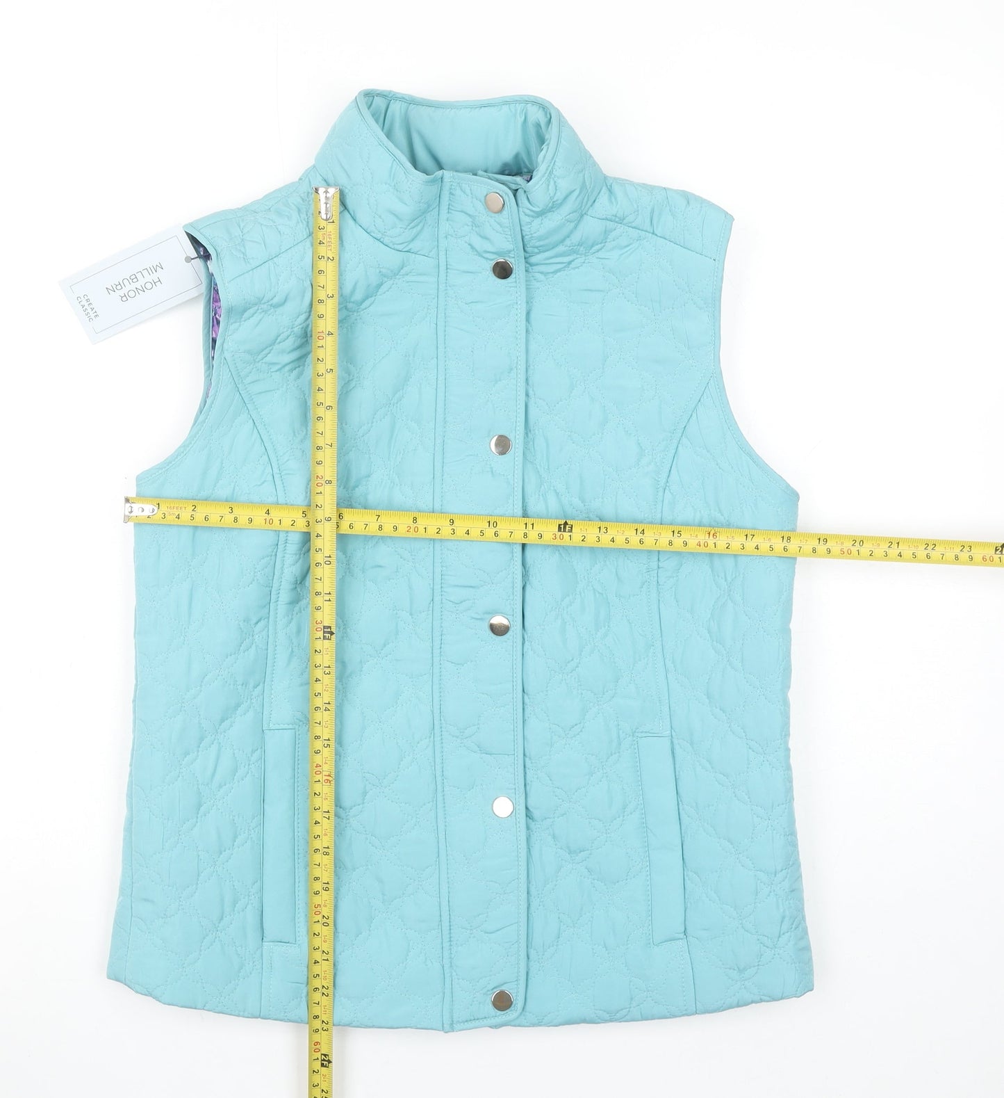 Honor Millburn Women’s Blue Quilted Lightweight Padded Waistcoat Size 10-12