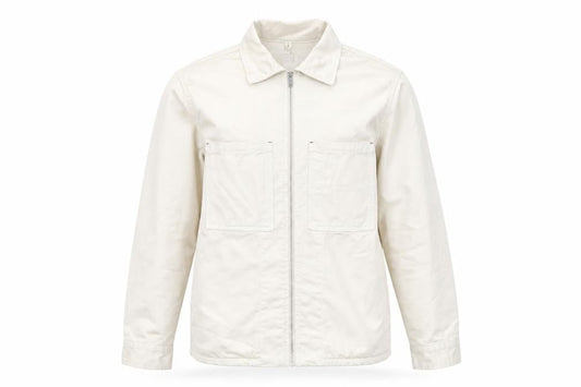 Zara Womens Beige Cotton Zip Jacket L Long Sleeve Casual Lightweight