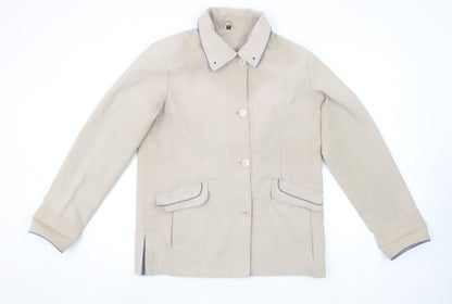 Finesse Women’s Beige Polyester Mid-Length Button Jacket Size 10