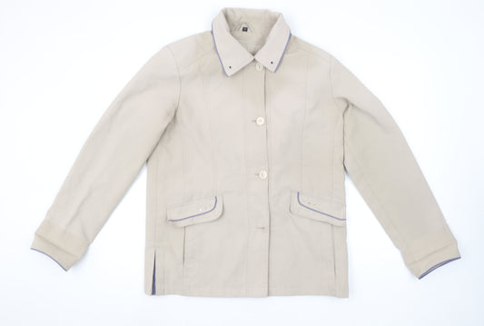 Finesse Women’s Beige Polyester Mid-Length Button Jacket Size 10