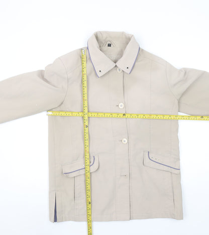 Finesse Women’s Beige Polyester Mid-Length Button Jacket Size 10