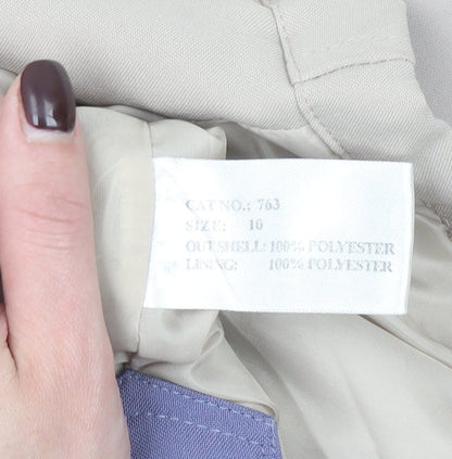 Finesse Women’s Beige Polyester Mid-Length Button Jacket Size 10