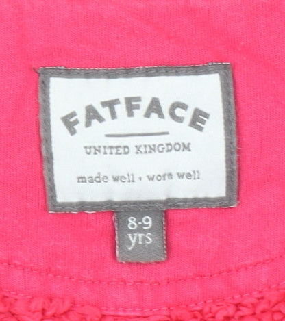 FatFace Girls Pink Hooded Fleece Bodywarmer 8-9 Years Cotton Zip Waistcoat