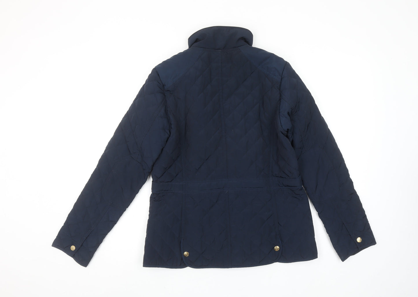 Zara Girls Blue Quilted Padded Jacket 13-14 Years Mid-Length Zip Winter Coat