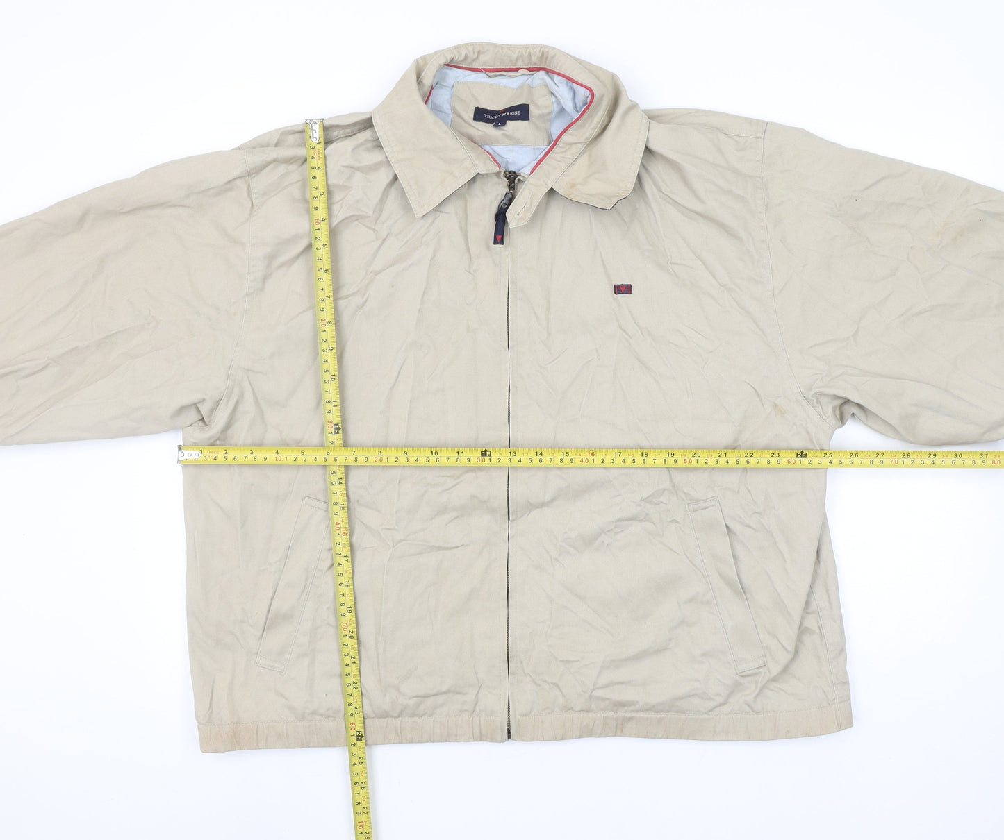 Tricot Marine Men's Beige Cotton Full Zip Casual Jacket L
