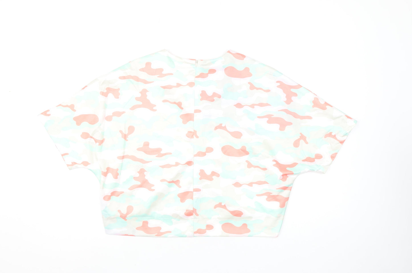 KILIBBI Womens Multicoloured Camouflage Cropped Cotton T-Shirt S