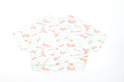 KILIBBI Womens Multicoloured Camouflage Cropped Cotton T-Shirt S