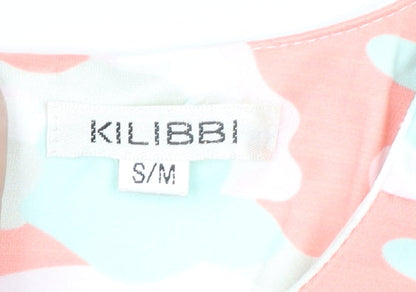 KILIBBI Womens Multicoloured Camouflage Cropped Cotton T-Shirt S