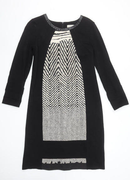 Bellenisa Women’s Black Chevron Knit Shift Dress Size 10