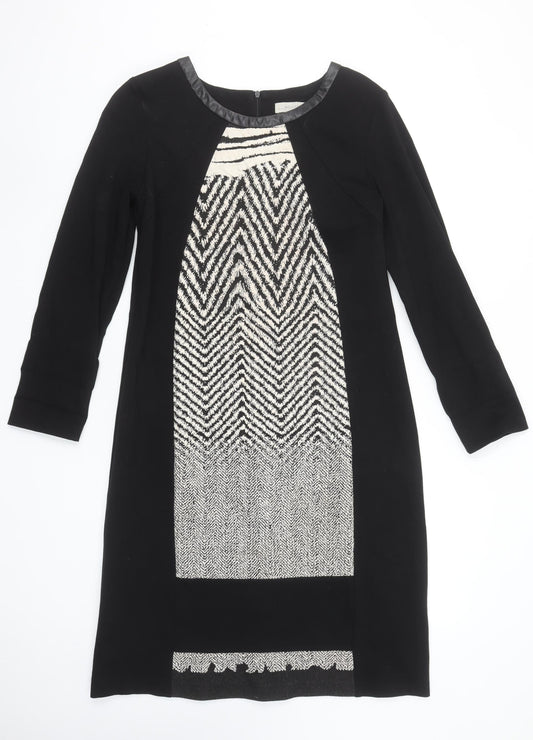 Bellenisa Women’s Black Chevron Knit Shift Dress Size 10
