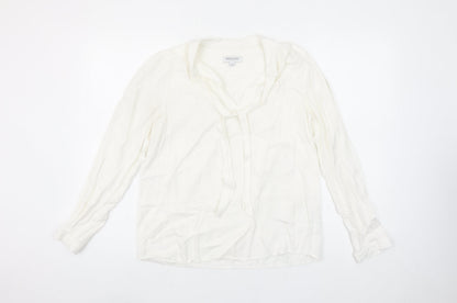Great Plains Women’s Ivory Long Sleeve V-Neck Blouse Size 8