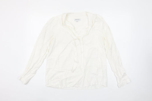 Great Plains Women’s Ivory Long Sleeve V-Neck Blouse Size 8