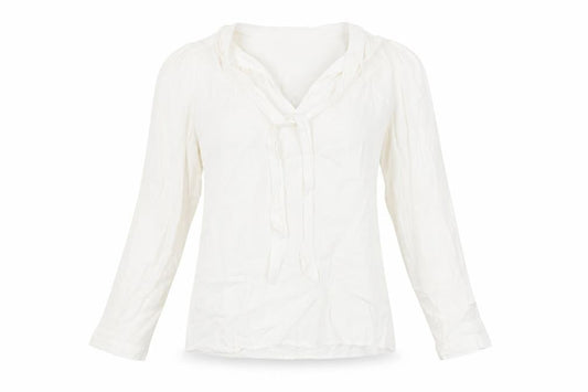 Great Plains Women’s Ivory Long Sleeve V-Neck Blouse Size 8