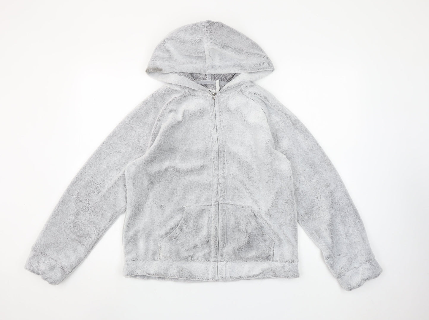 Etam Women’s Grey Full Zip Hooded Fleece Sweatshirt M