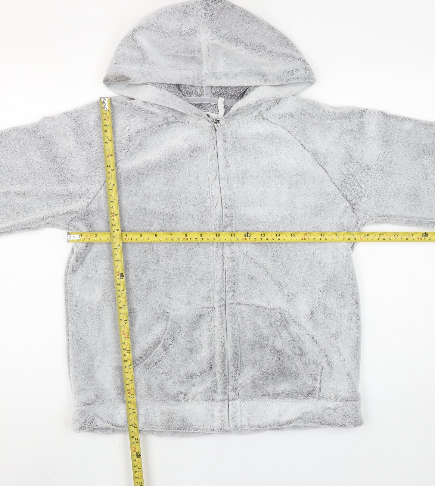 Etam Women’s Grey Full Zip Hooded Fleece Sweatshirt M